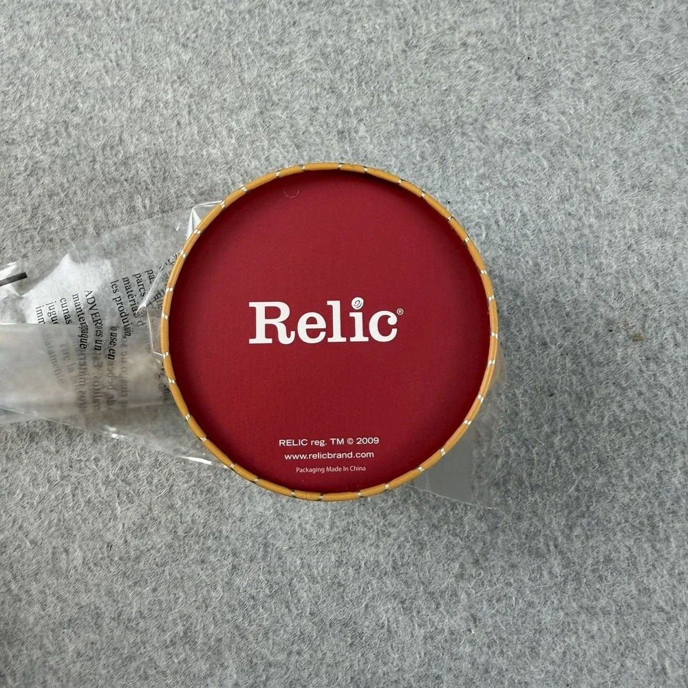 Relic ZR11778 Gold Tone Crystal Watch Parts Repair w/ Box Non Working PARTS ONLY